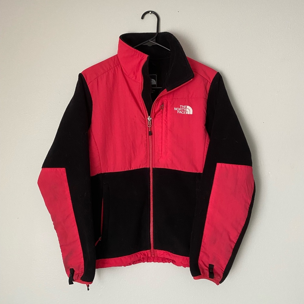 Hot pink The North Face fleece jacket